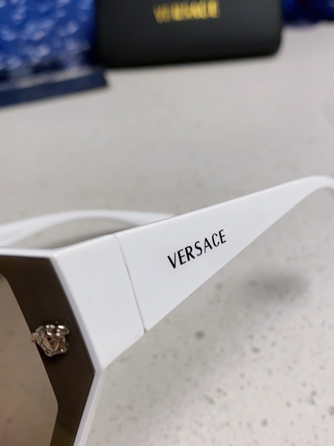 Versace Square Blue Lens Sunglasses for Men & Women - detail image 7