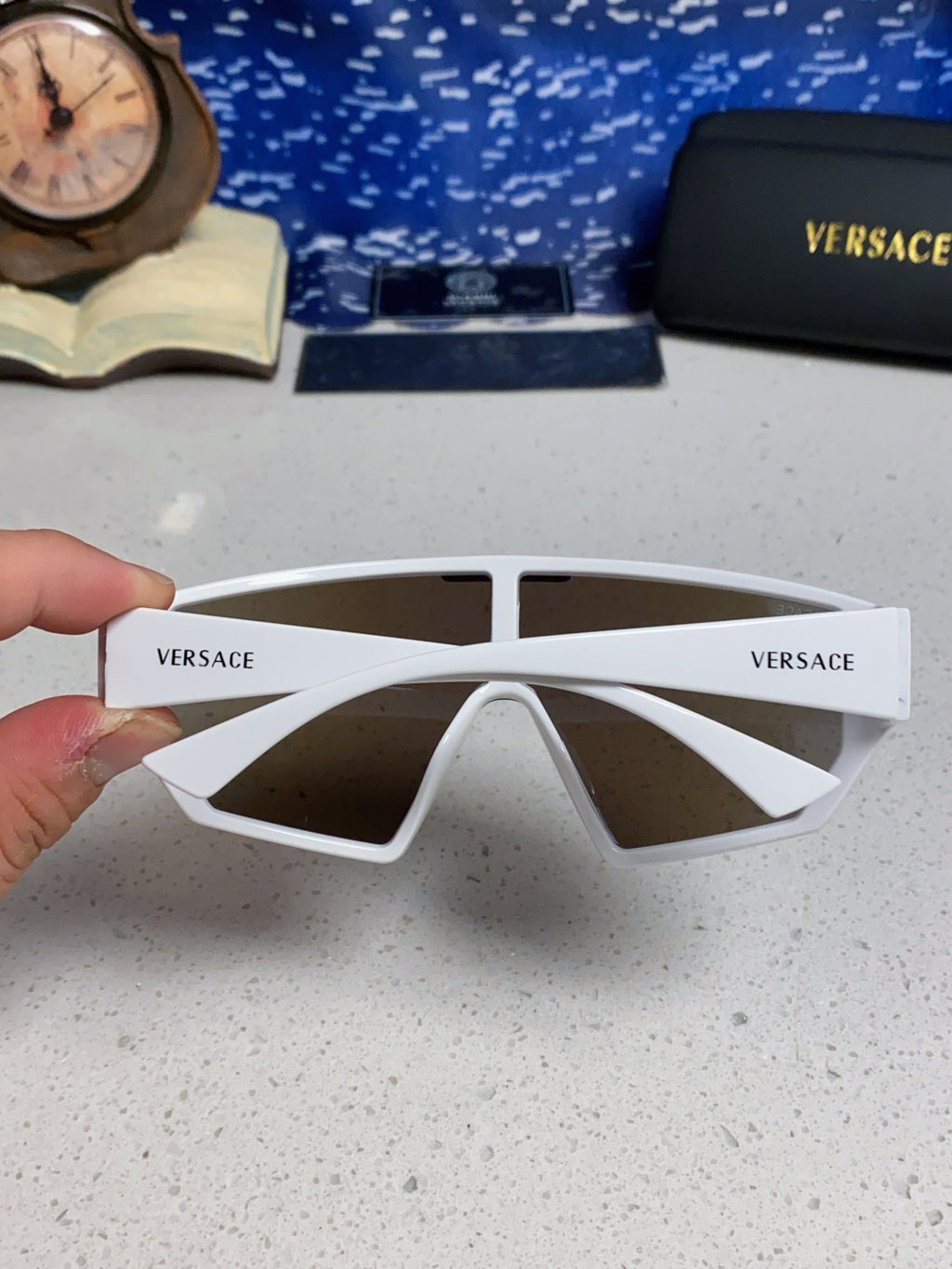 Versace Square Blue Lens Sunglasses for Men & Women - detail image 5