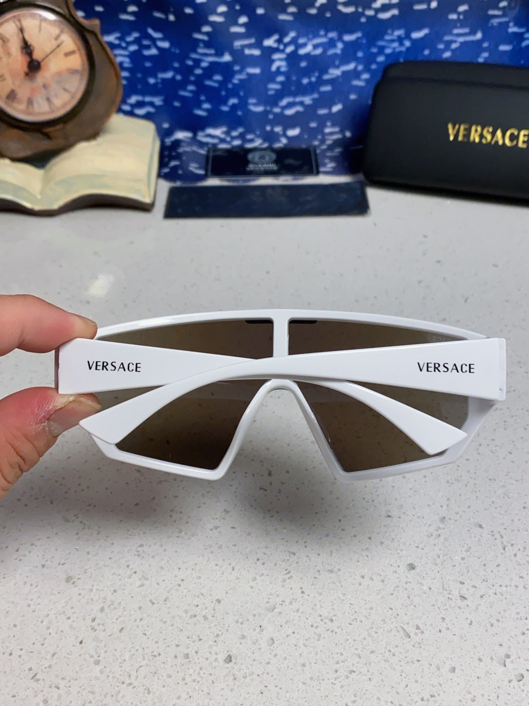 Versace Square Blue Lens Sunglasses for Men & Women - detail image 5