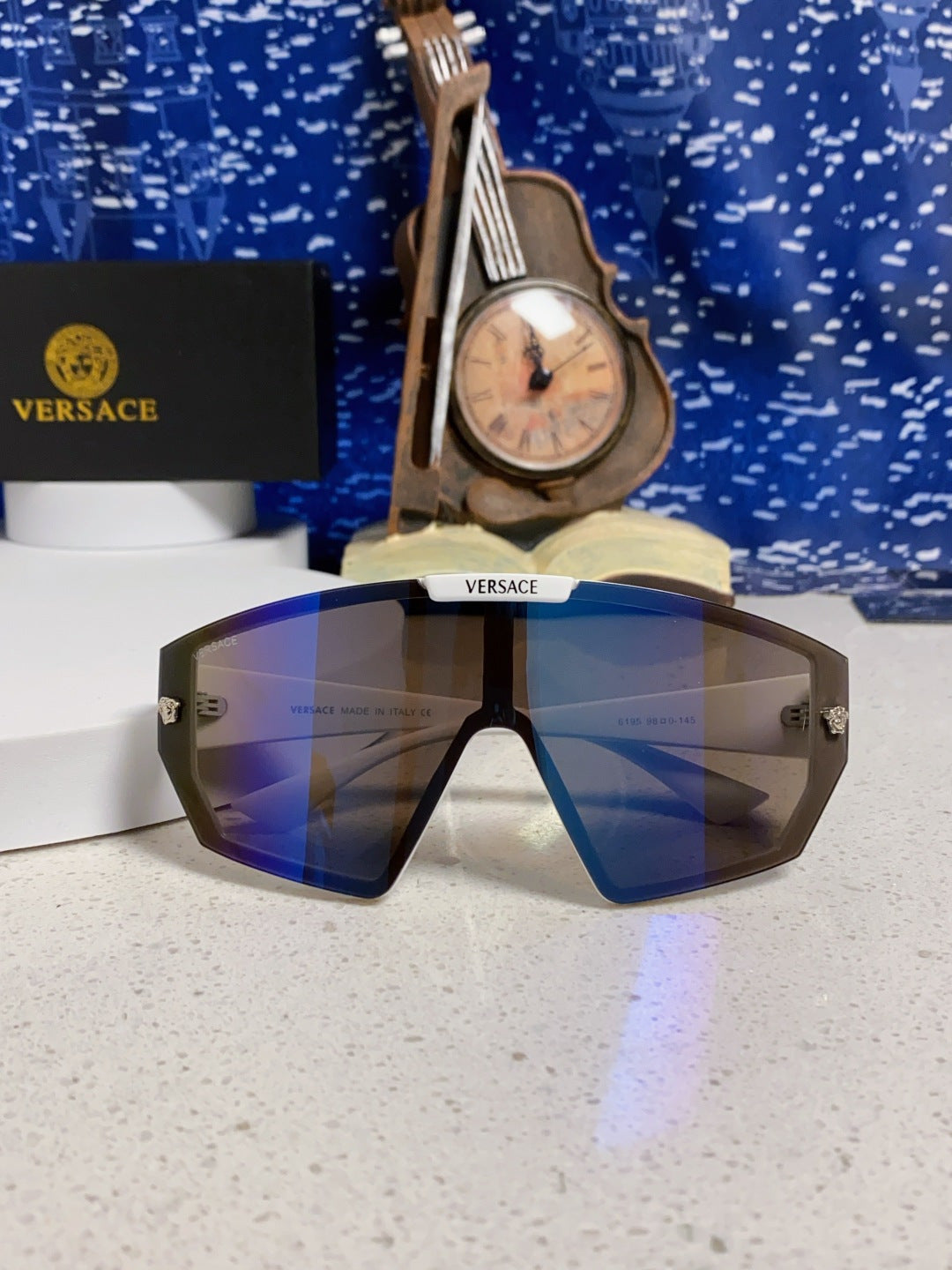 Versace Square Blue Lens Sunglasses for Men & Women - detail image 9