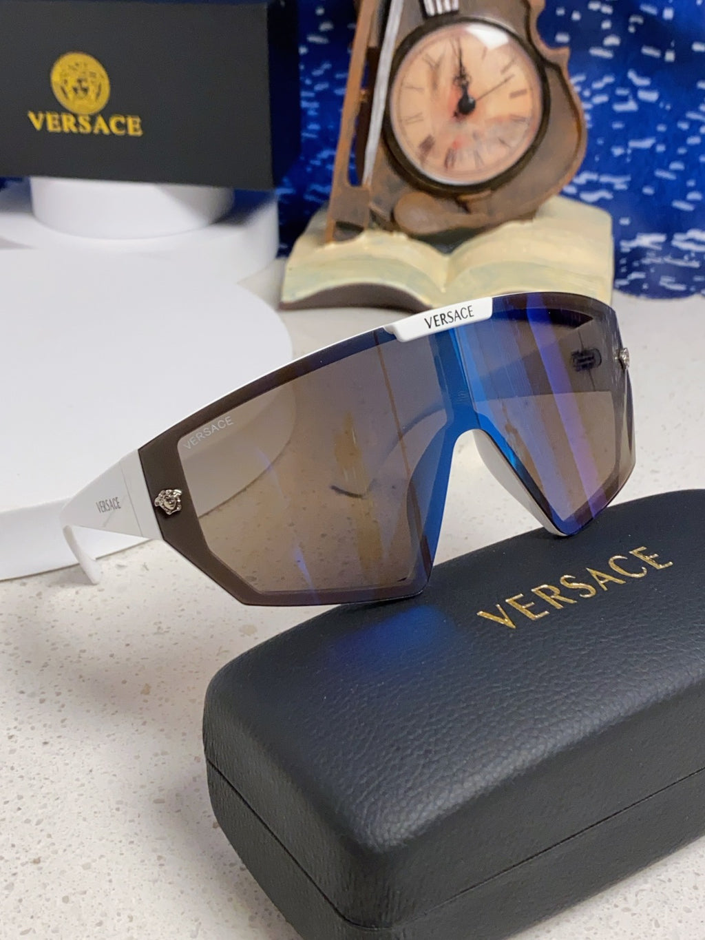 Versace Square Blue Lens Sunglasses for Men & Women - detail image 10