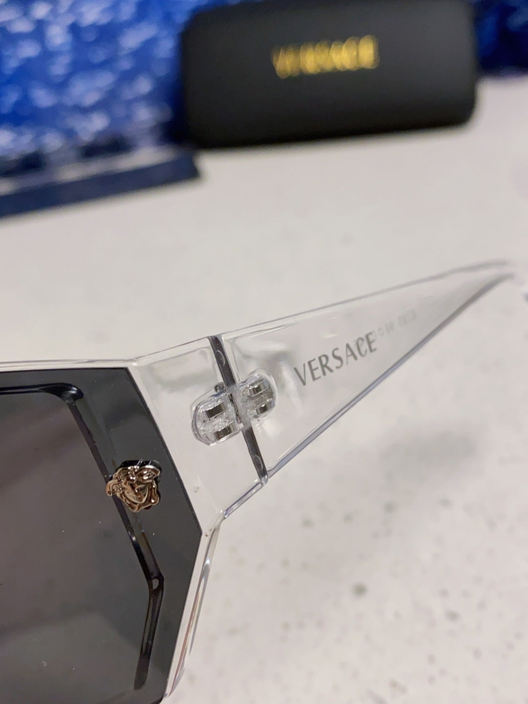 Versace Square Gray Lens Sunglasses for Men & Women - detail image 7