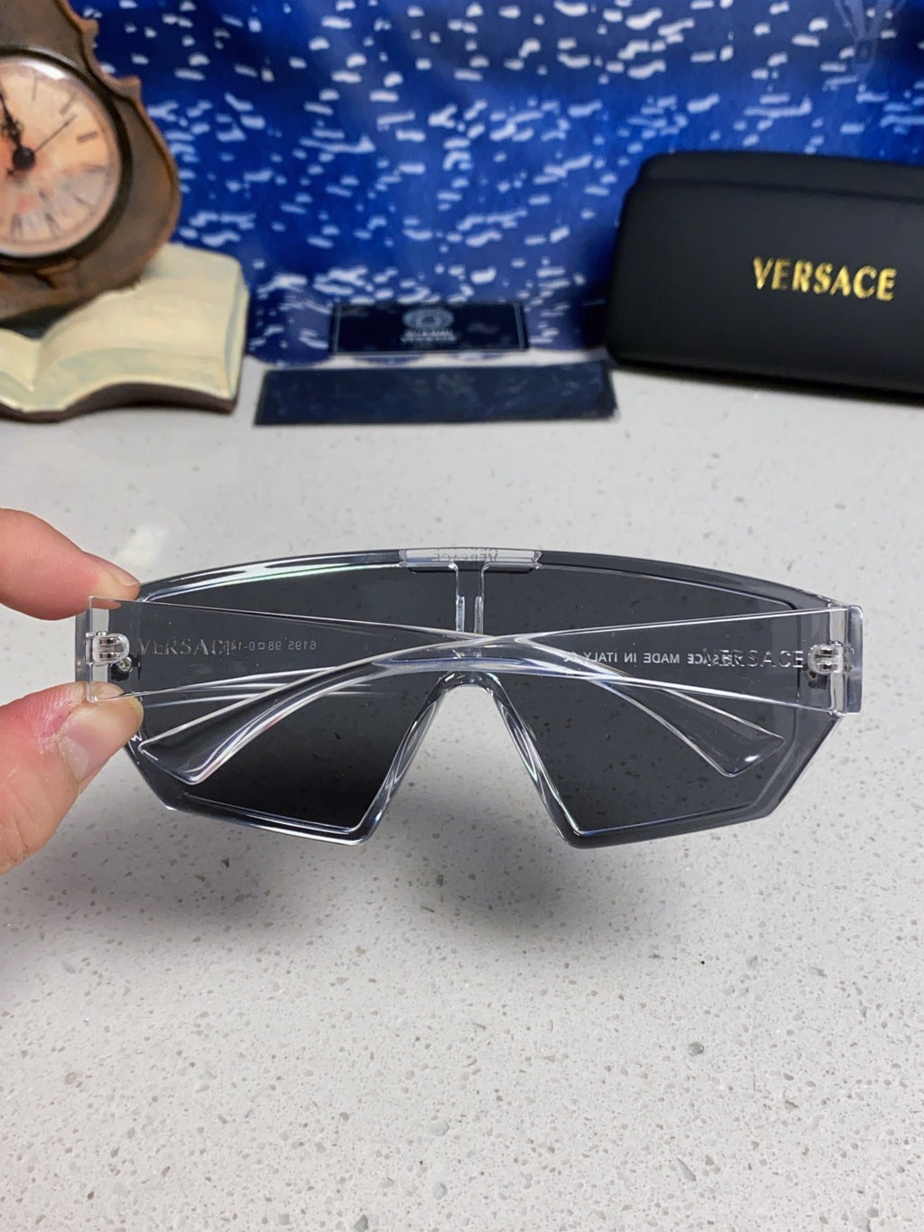 Versace Square Gray Lens Sunglasses for Men & Women - detail image 5