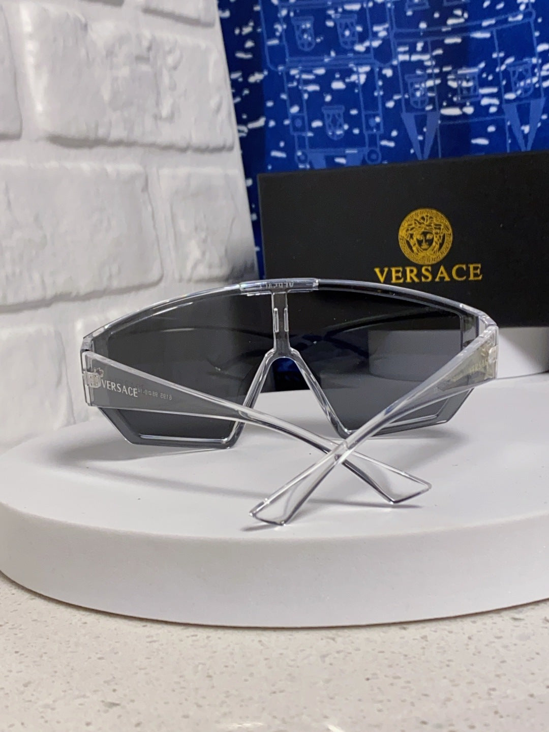 Versace Square Gray Lens Sunglasses for Men & Women - detail image 3