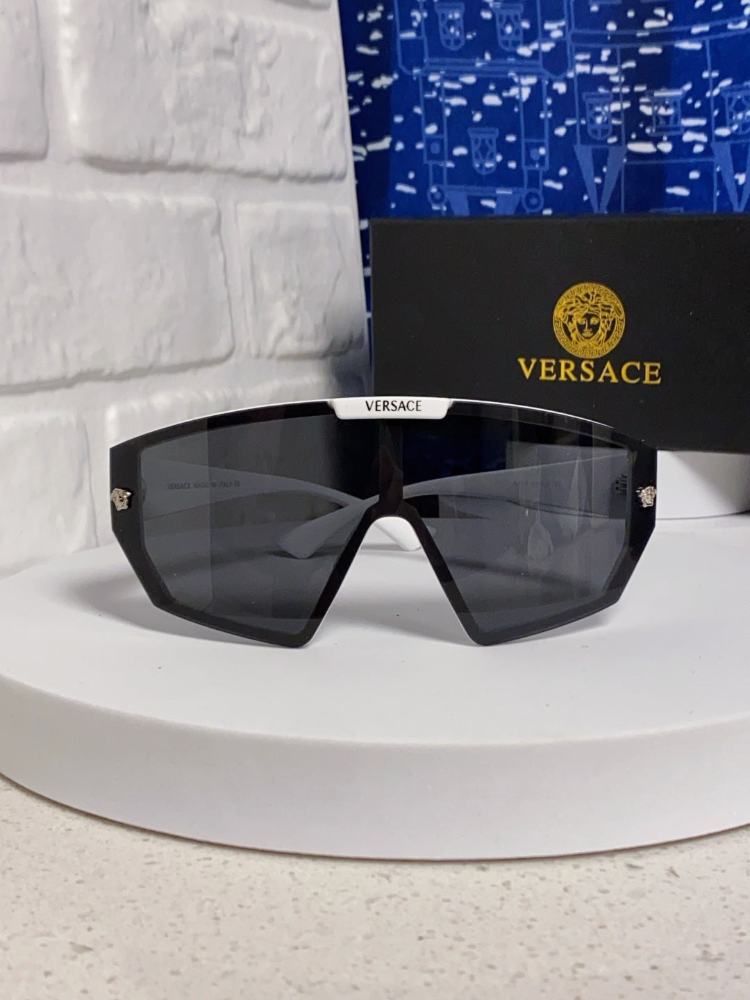 Versace Square Black Lens Sunglasses for Men & Women - detail image 3
