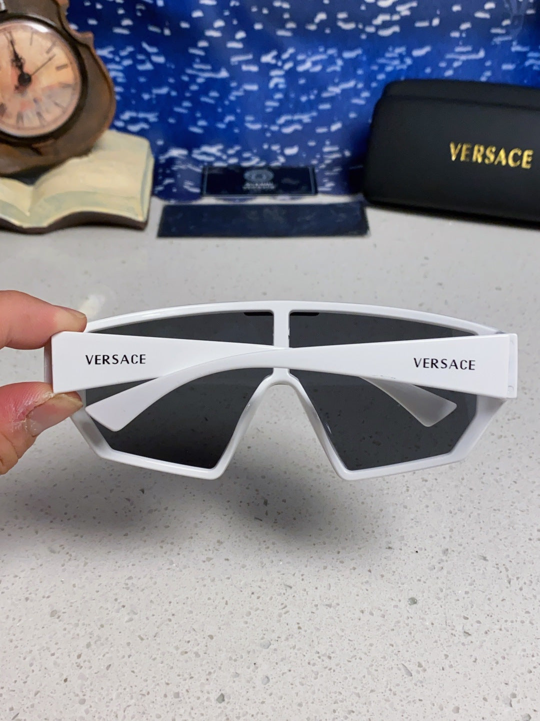 Versace Square Black Lens Sunglasses for Men & Women - detail image 6