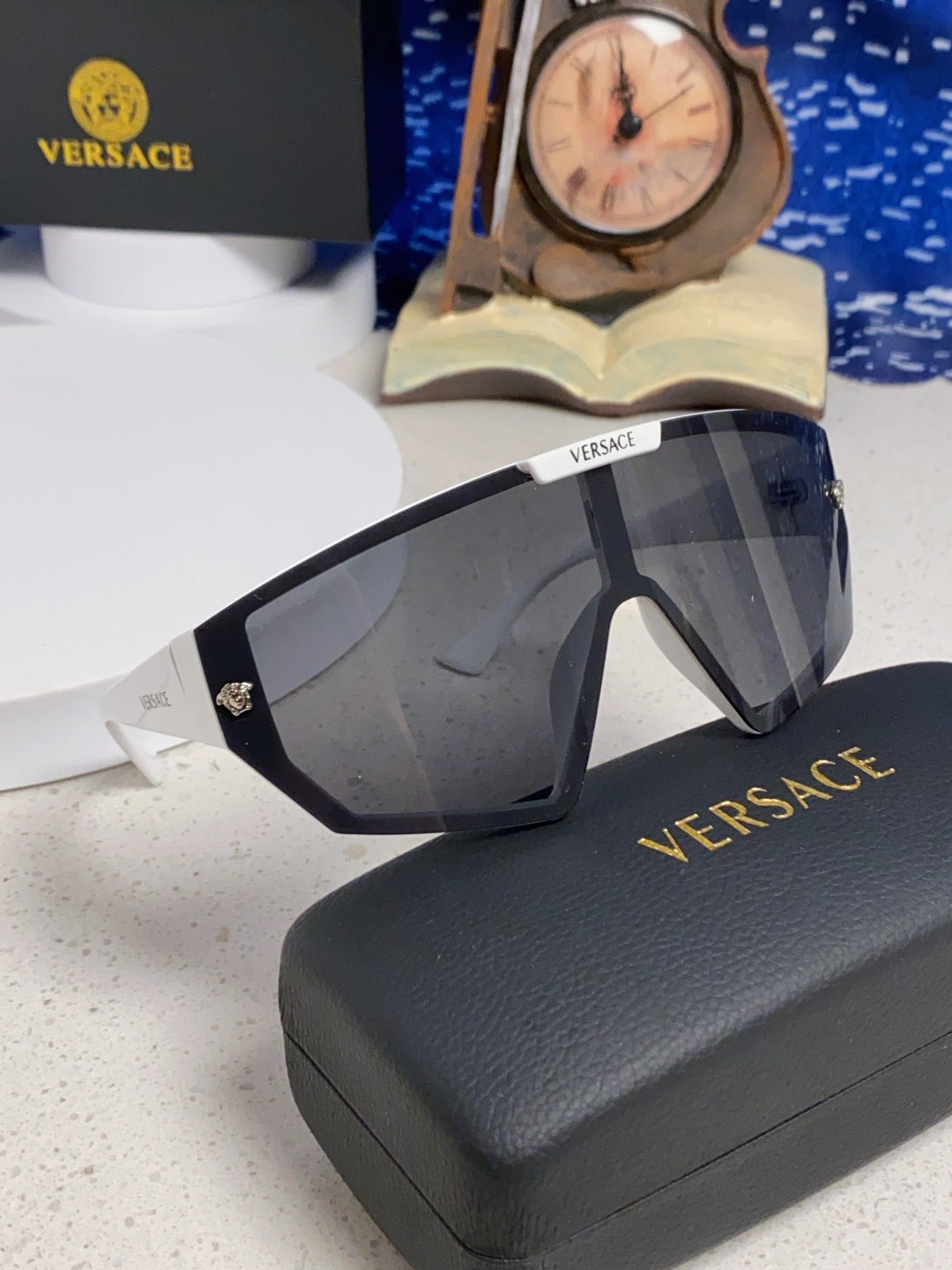 Versace Square Black Lens Sunglasses for Men & Women - detail image 11
