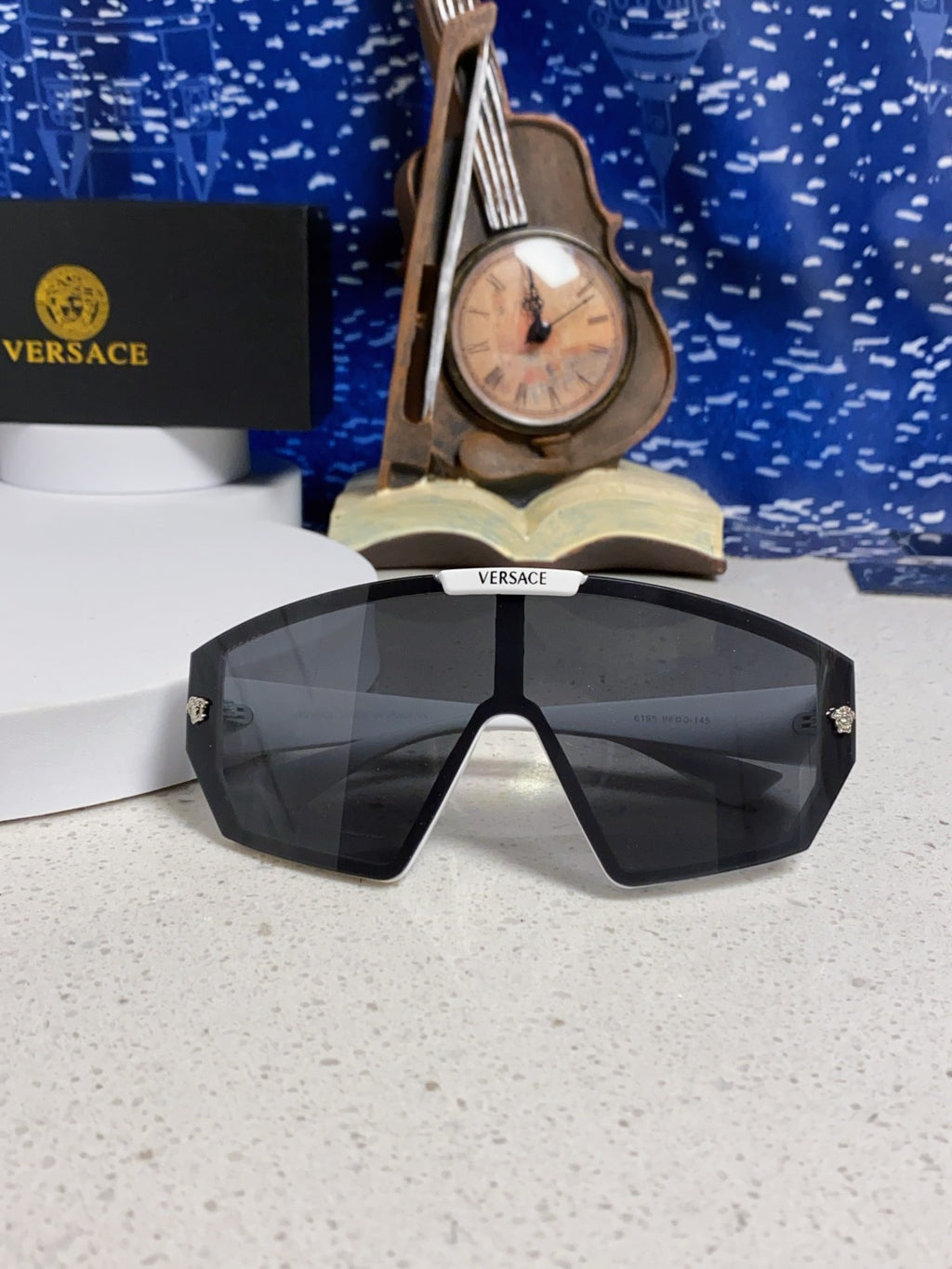 Versace Square Black Lens Sunglasses for Men & Women - detail image 10