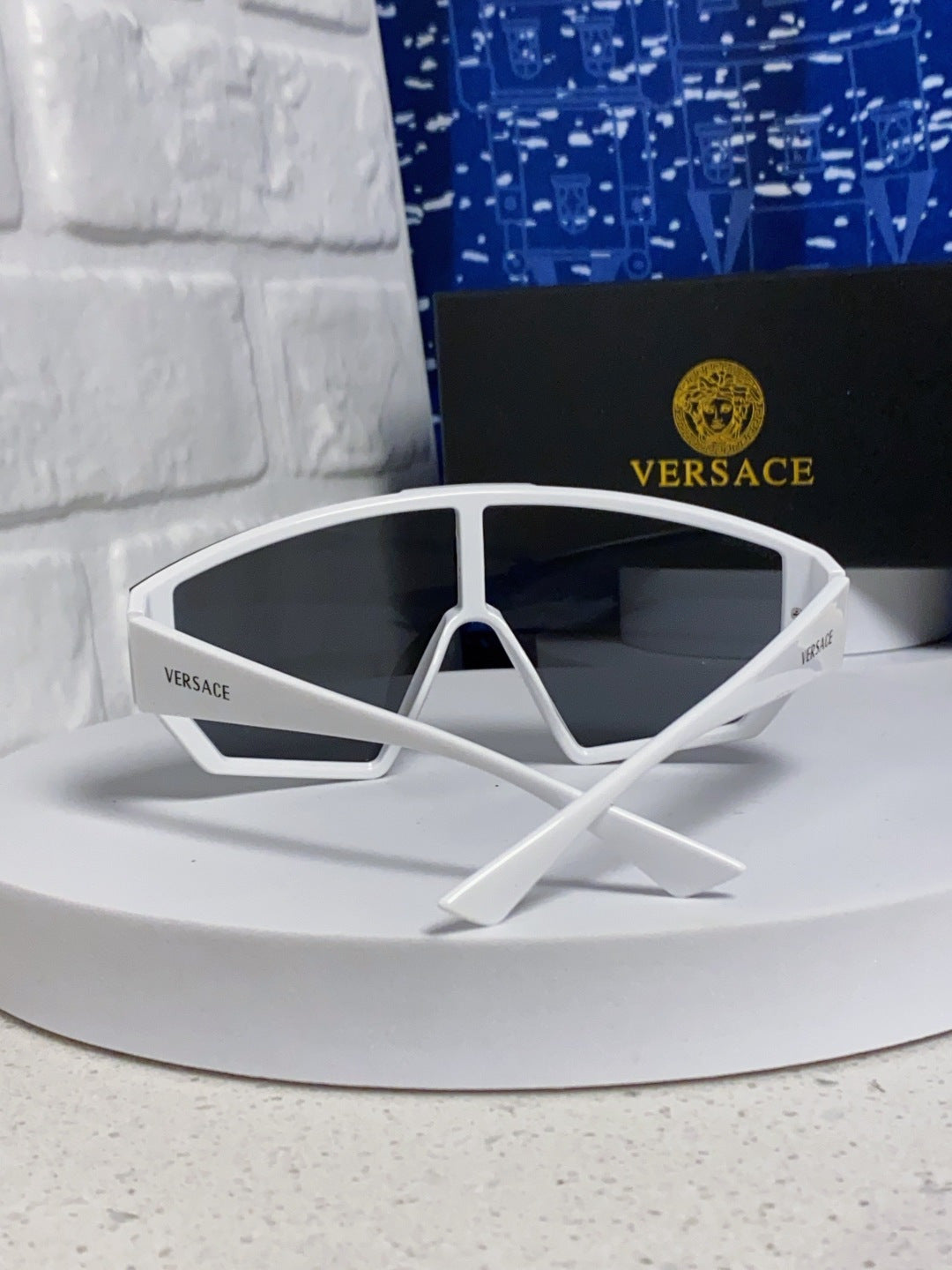 Versace Square Black Lens Sunglasses for Men & Women - detail image 4