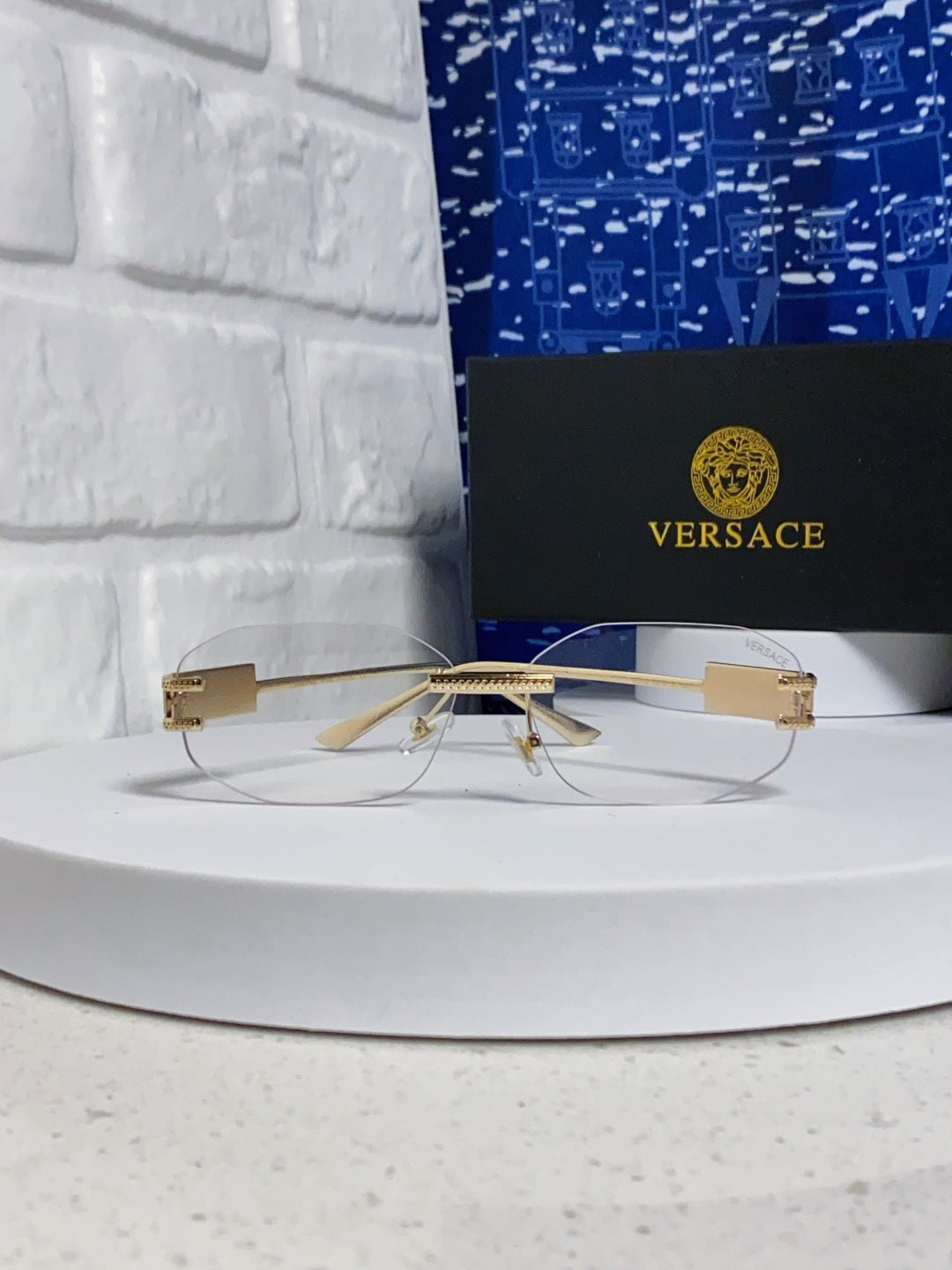 Versace VE2274 Lightweight Metal Rimless Silver Lens Sunglasses - 466257 - detail image 2
