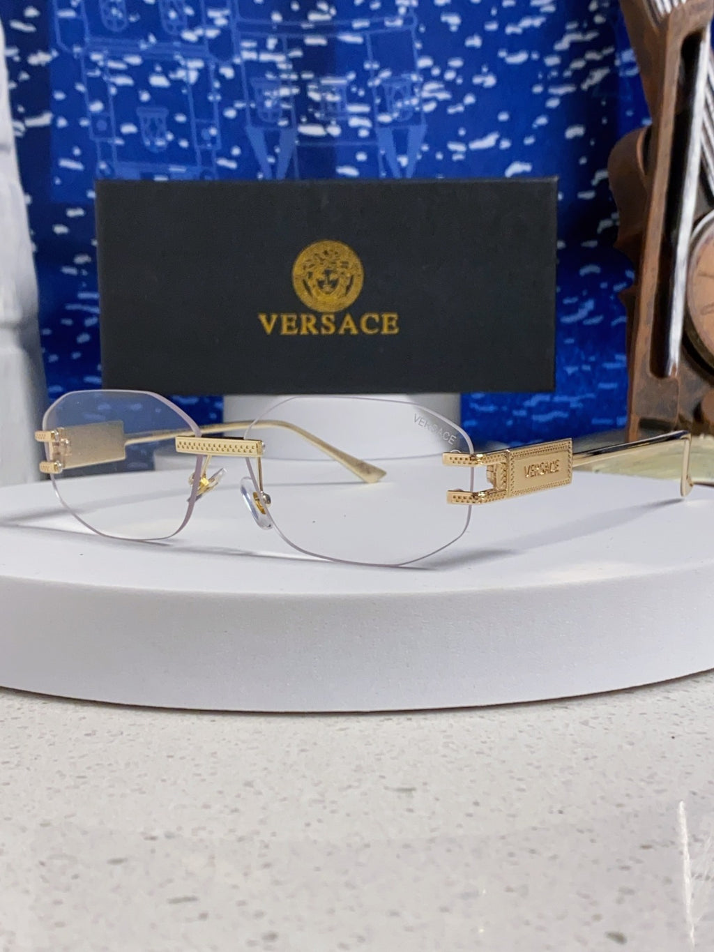 Versace VE2274 Lightweight Metal Rimless Silver Lens Sunglasses - 466257