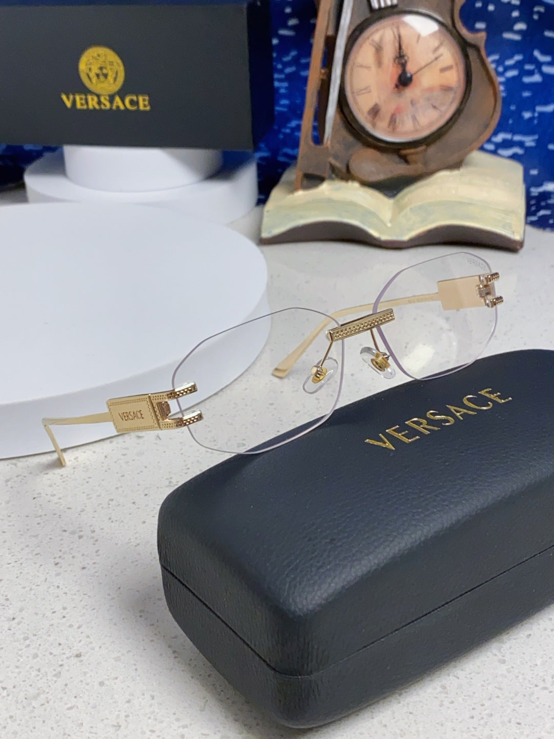 Versace VE2274 Lightweight Metal Rimless Silver Lens Sunglasses - 466257 - detail image 10