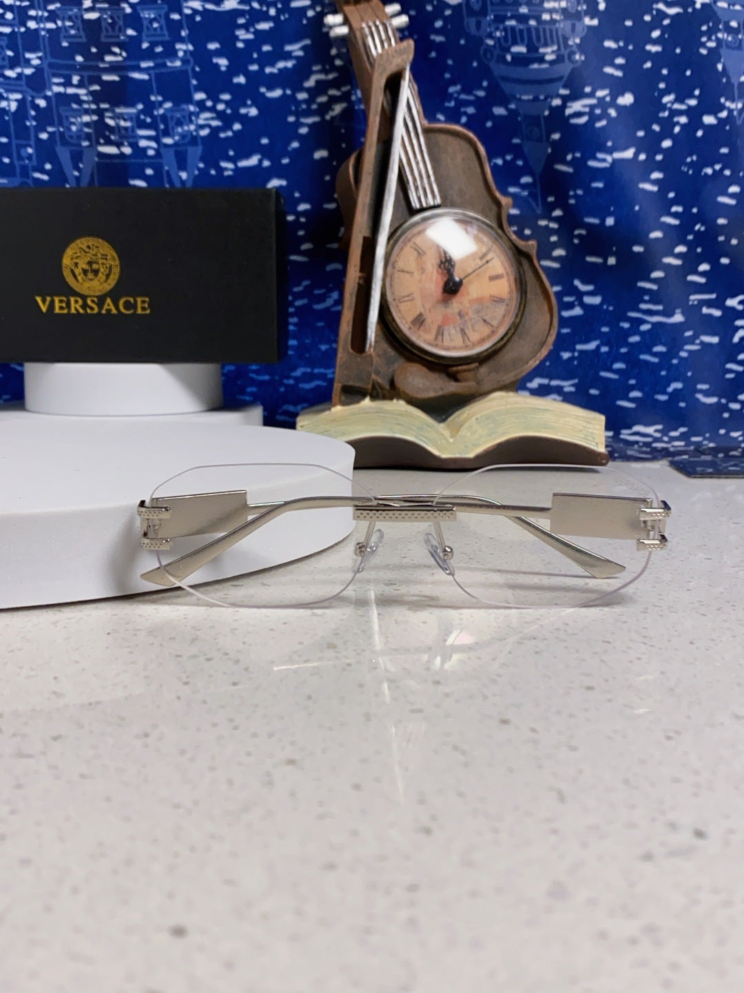 Versace VE2274 Lightweight Metal Rimless Silver Lens Sunglasses - 466258 - detail image 9