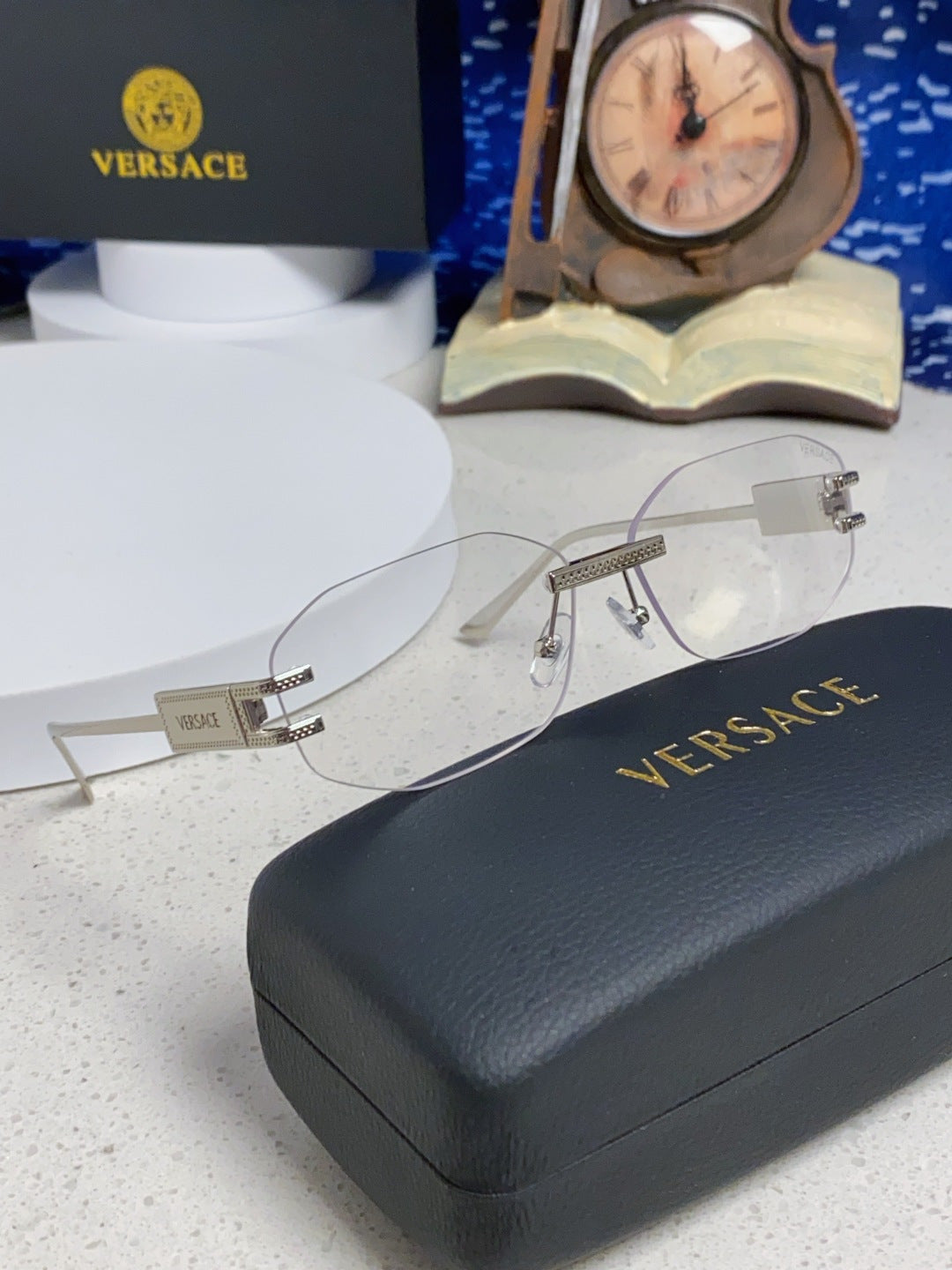 Versace VE2274 Lightweight Metal Rimless Silver Lens Sunglasses - 466258 - detail image 10