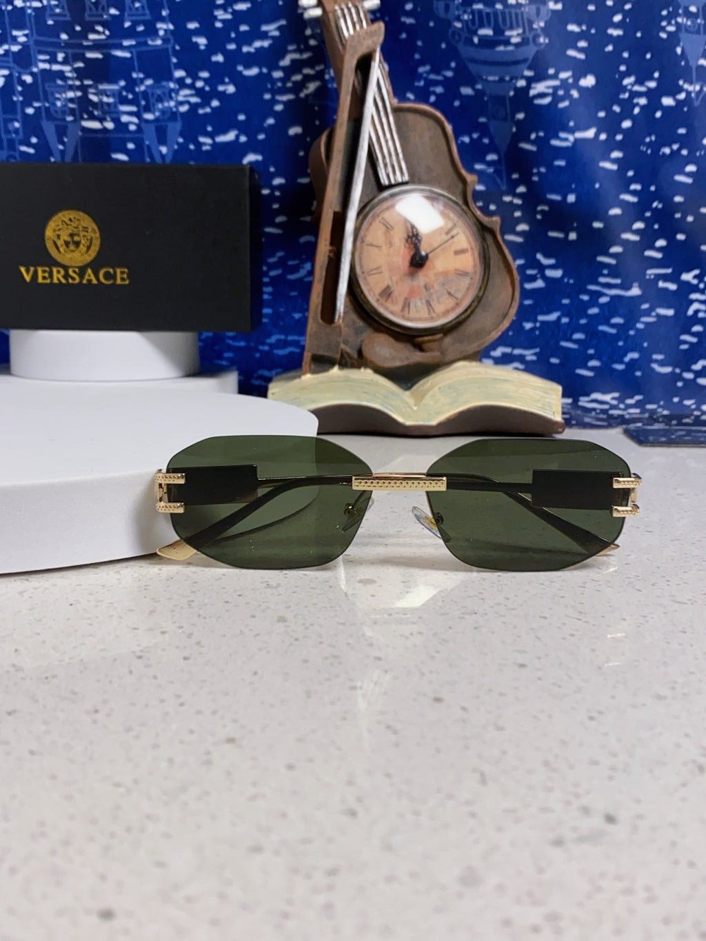 Versace VE2274 Lightweight Metal Rimless Silver Lens Sunglasses - detail image 9
