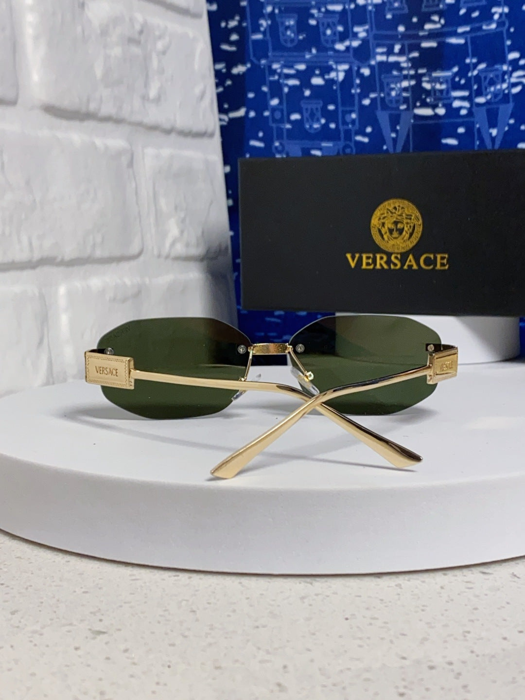 Versace VE2274 Lightweight Metal Rimless Silver Lens Sunglasses - detail image 3