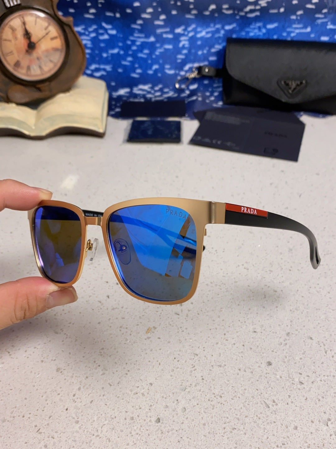 Prada Fashion Blue Lens Sunglasses for Men & Women - 998149 - detail image 6