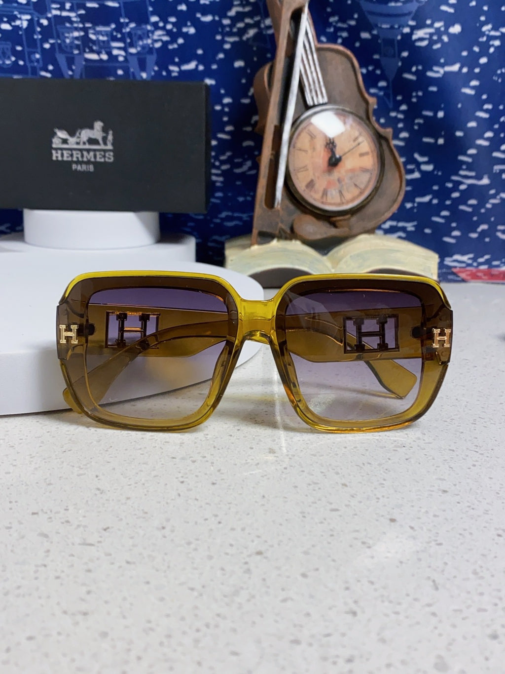 Hermès Square Brown Lens Sunglasses for Men & Women - 466421 - detail image 8