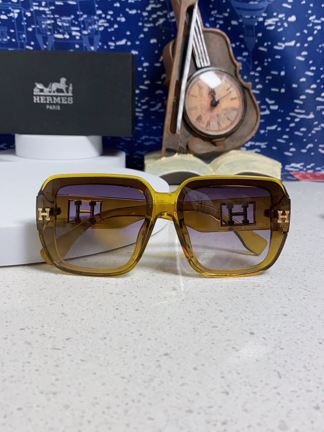 Hermès Square Brown Lens Sunglasses for Men & Women - 466421 - detail image 8