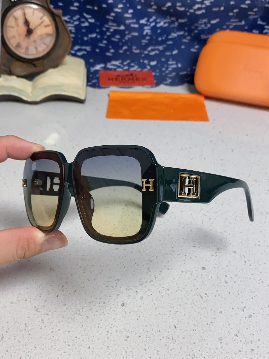 Hermès Square Silver Lens Sunglasses for Men & Women - 466422 - detail image 6