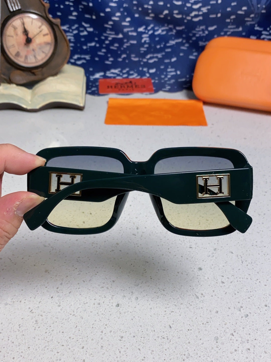 Hermès Square Silver Lens Sunglasses for Men & Women - 466422 - detail image 5