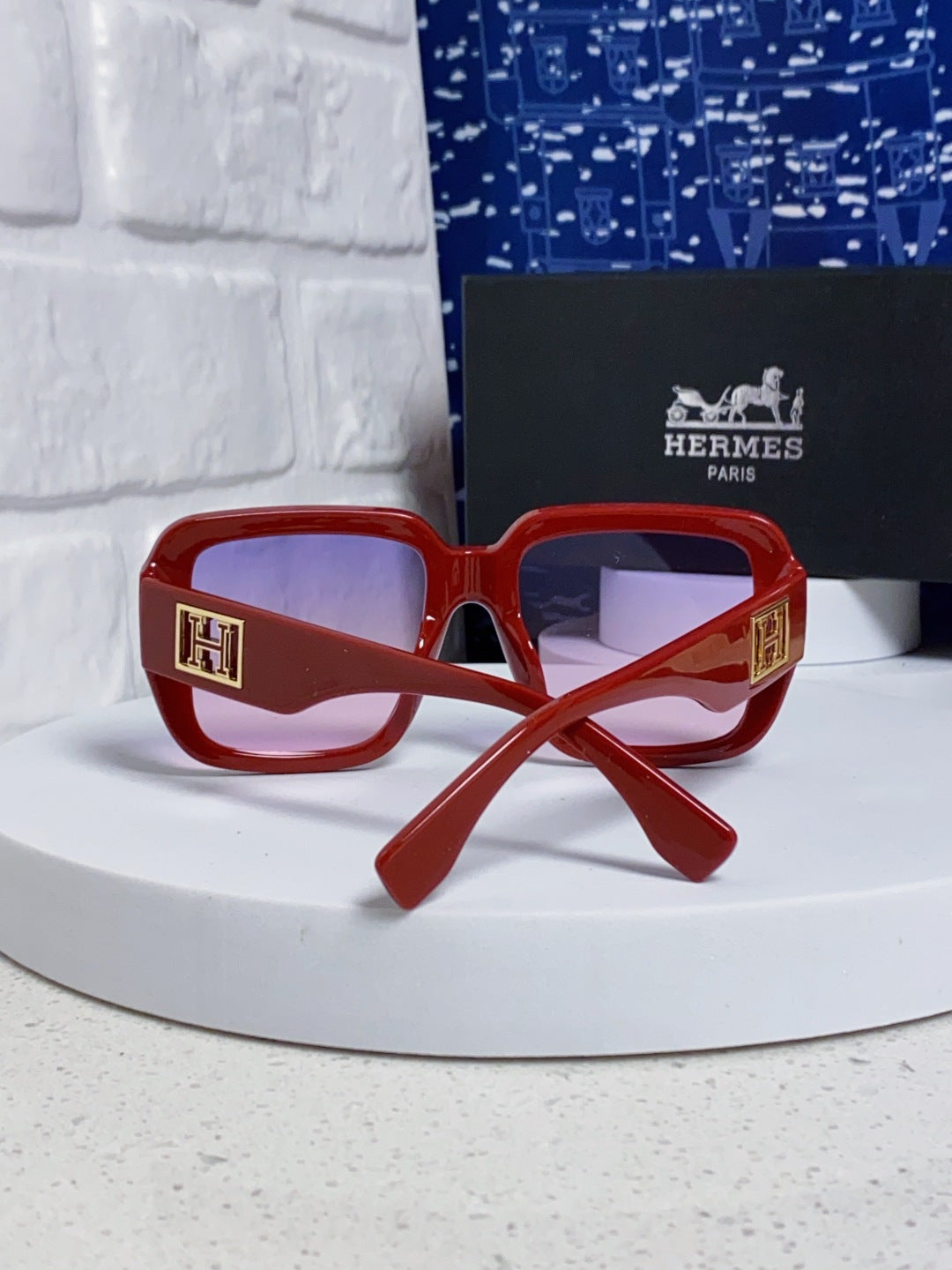 Hermès Square Red Lens Sunglasses for Men & Women - 466423 - detail image 3
