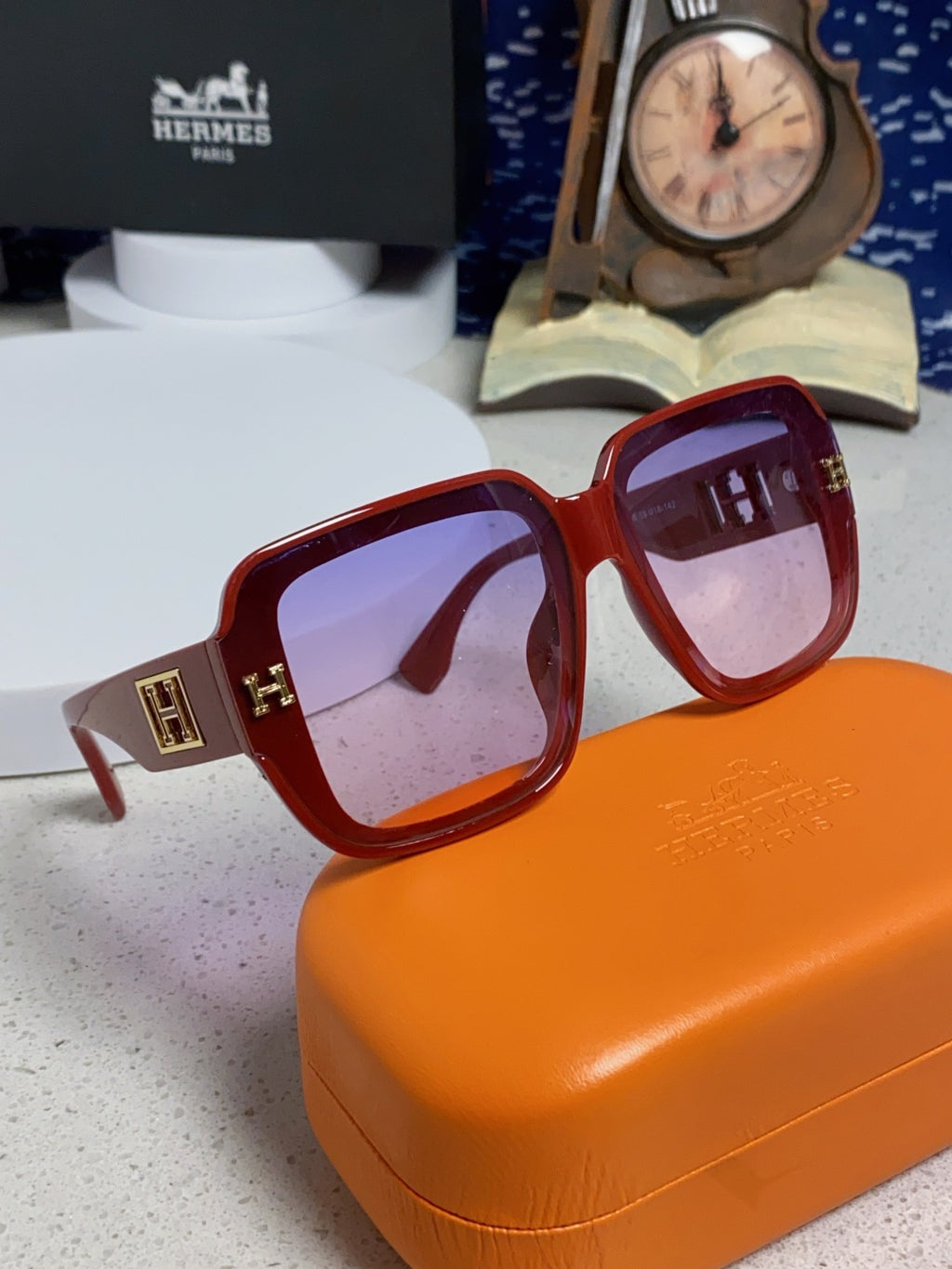 Hermès Square Red Lens Sunglasses for Men & Women - 466423 - detail image 9