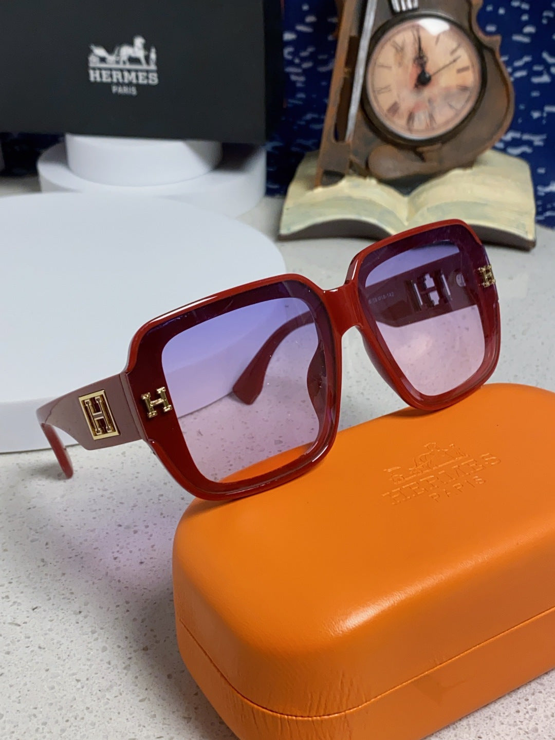 Hermès Square Red Lens Sunglasses for Men & Women - 466423 - detail image 9