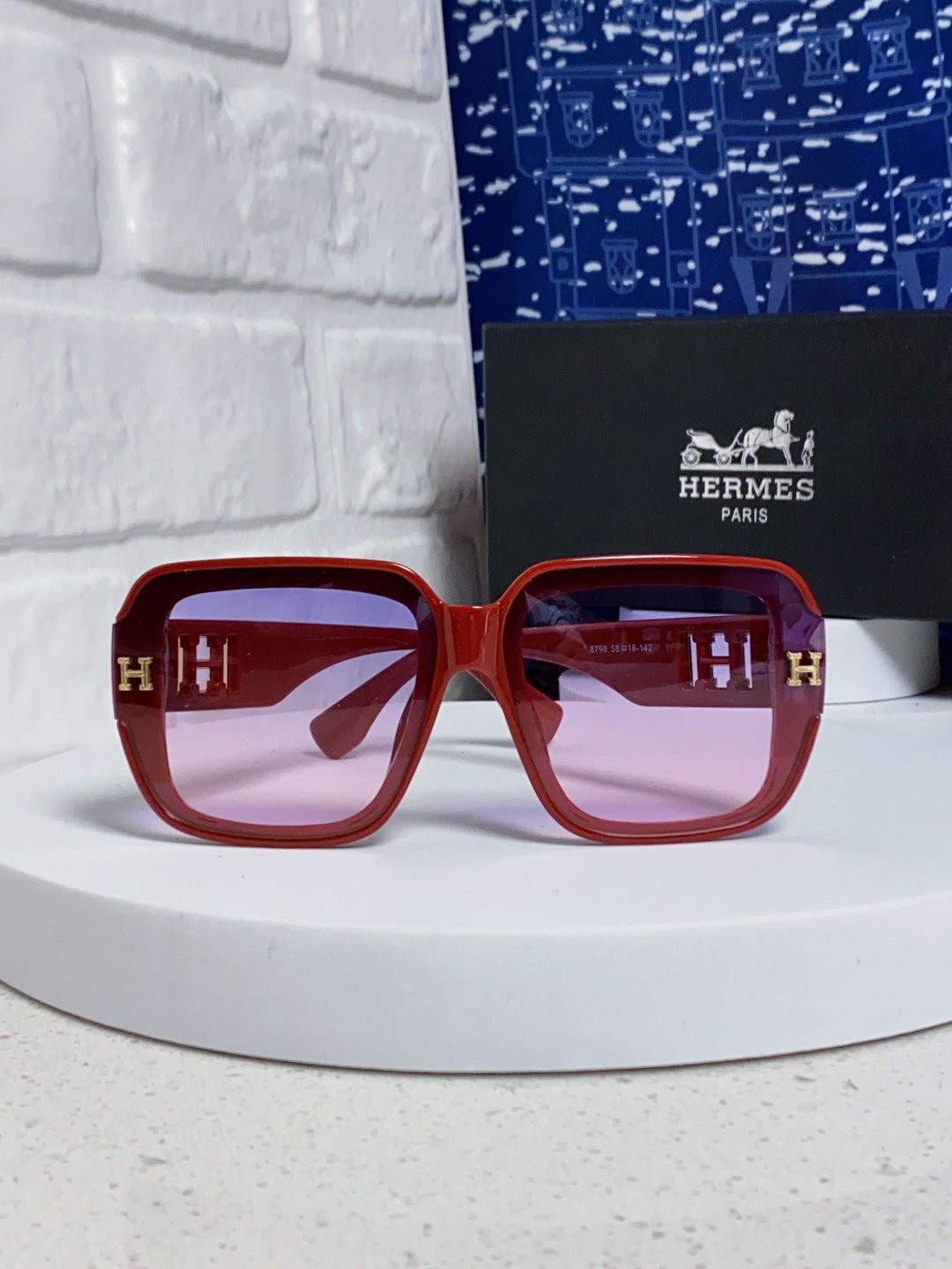 Hermès Square Red Lens Sunglasses for Men & Women - 466423 - detail image 2