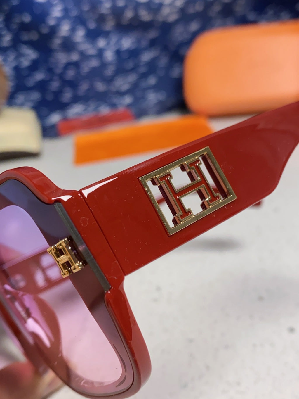 Hermès Square Red Lens Sunglasses for Men & Women - 466423 - detail image 7