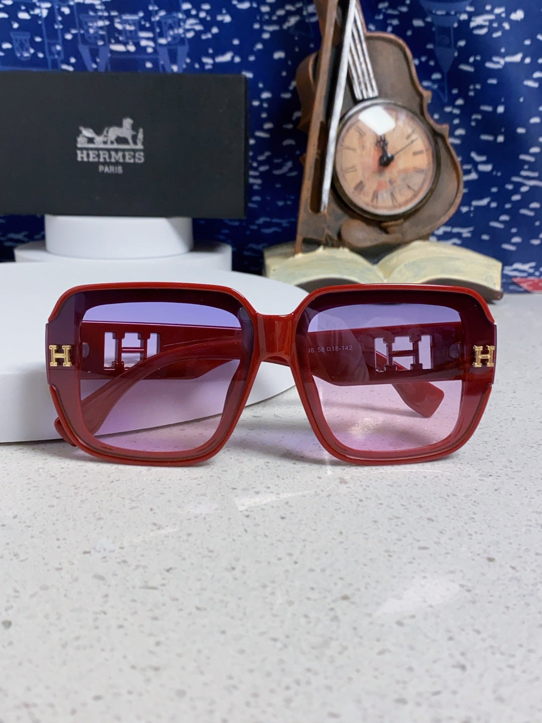 Hermès Square Red Lens Sunglasses for Men & Women - 466423 - detail image 8