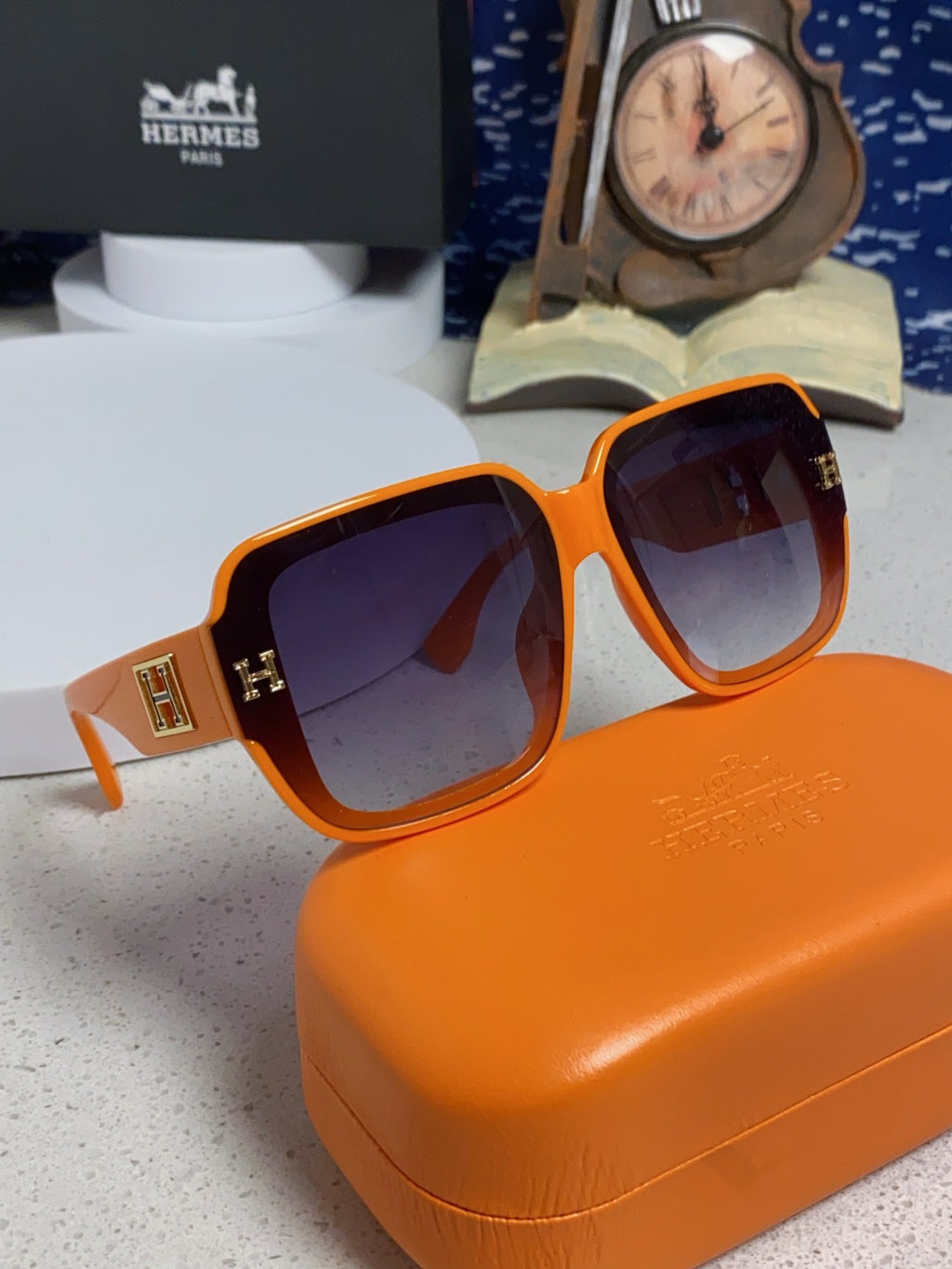 Hermès Square Brown Lens Sunglasses for Men & Women - 466424 - detail image 9