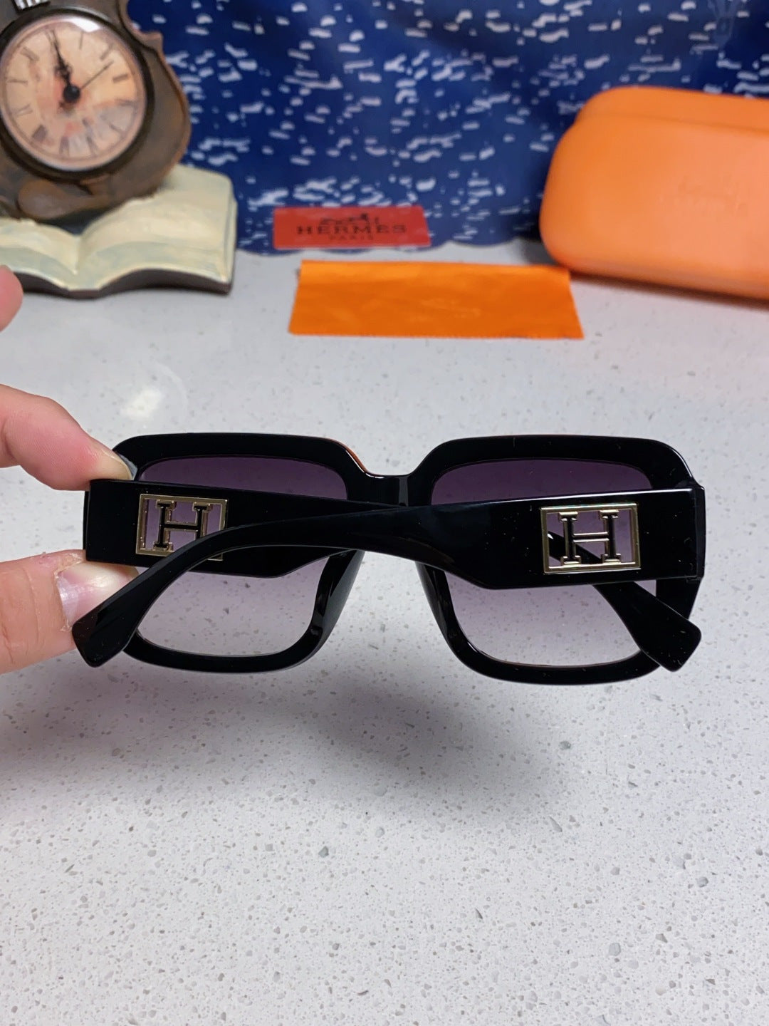 Hermès Square Silver Lens Sunglasses for Men & Women - 466426 - detail image 4