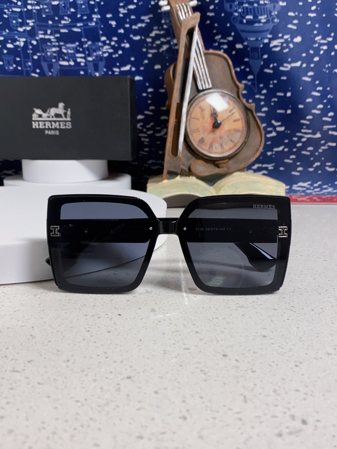 Hermès Square Silver Lens Sunglasses for Women - detail image 9