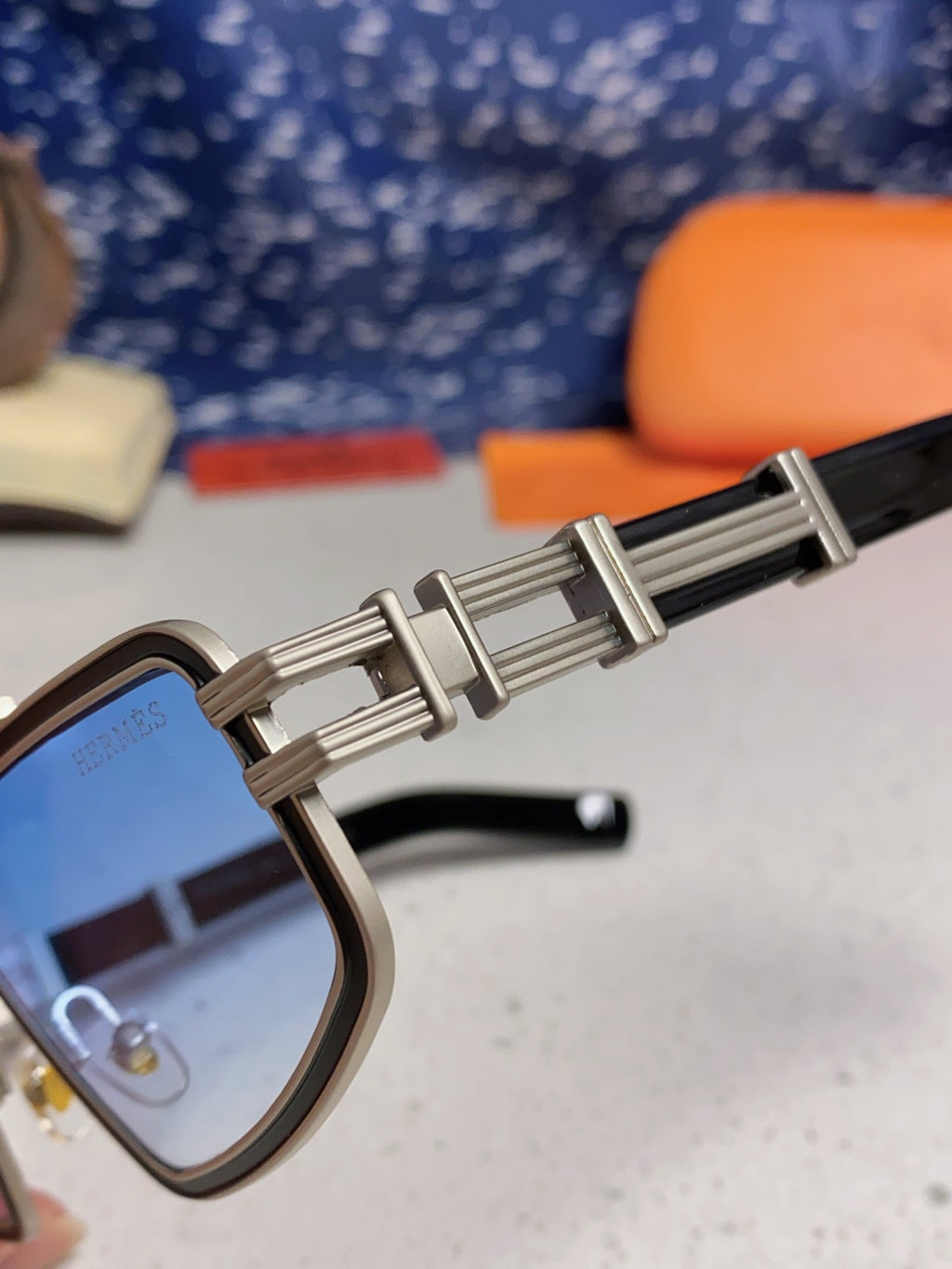Hermès Fashion Blue Lens Sunglasses for Men & Women - detail image 6