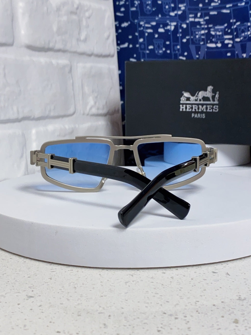 Hermès Fashion Blue Lens Sunglasses for Men & Women - detail image 2