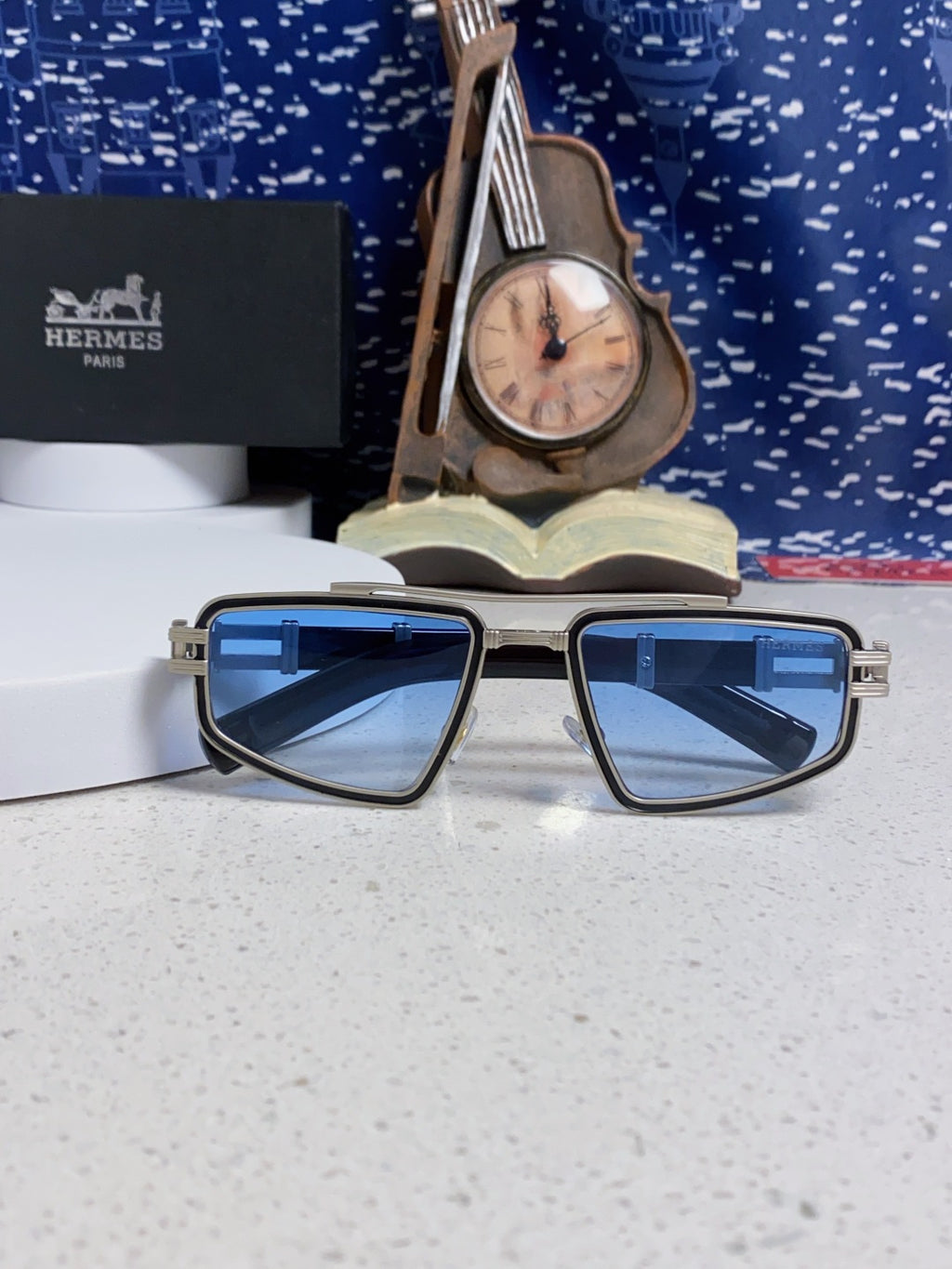 Hermès Fashion Blue Lens Sunglasses for Men & Women - detail image 8