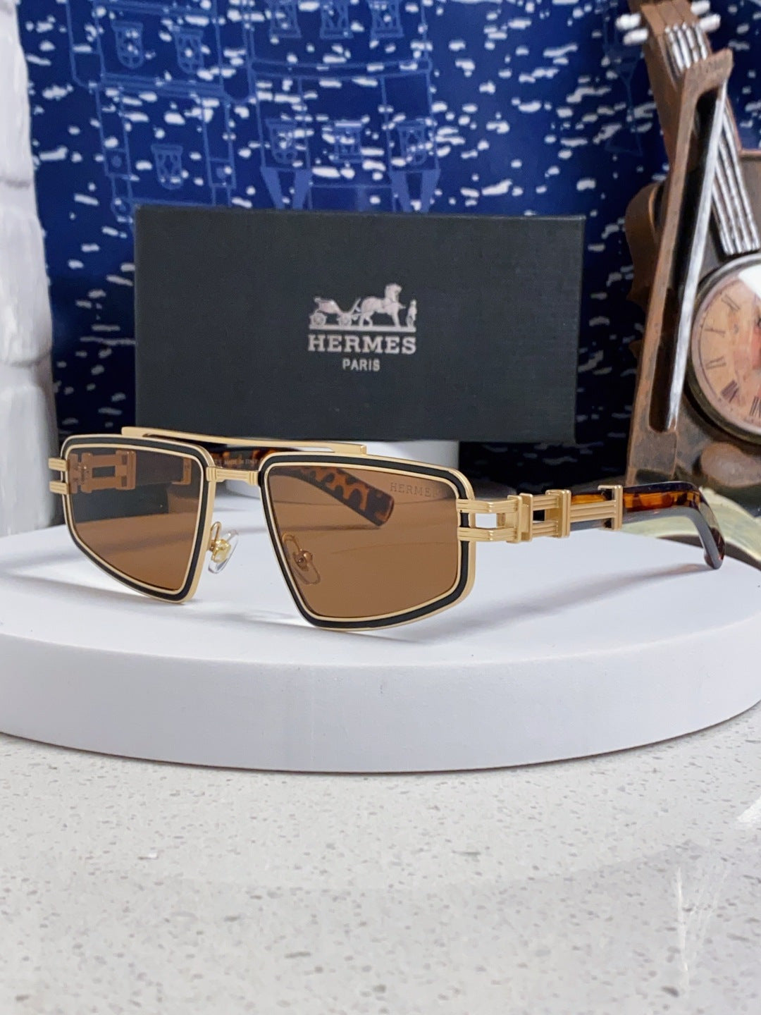 Hermès Fashion Brown Lens Sunglasses for Men & Women