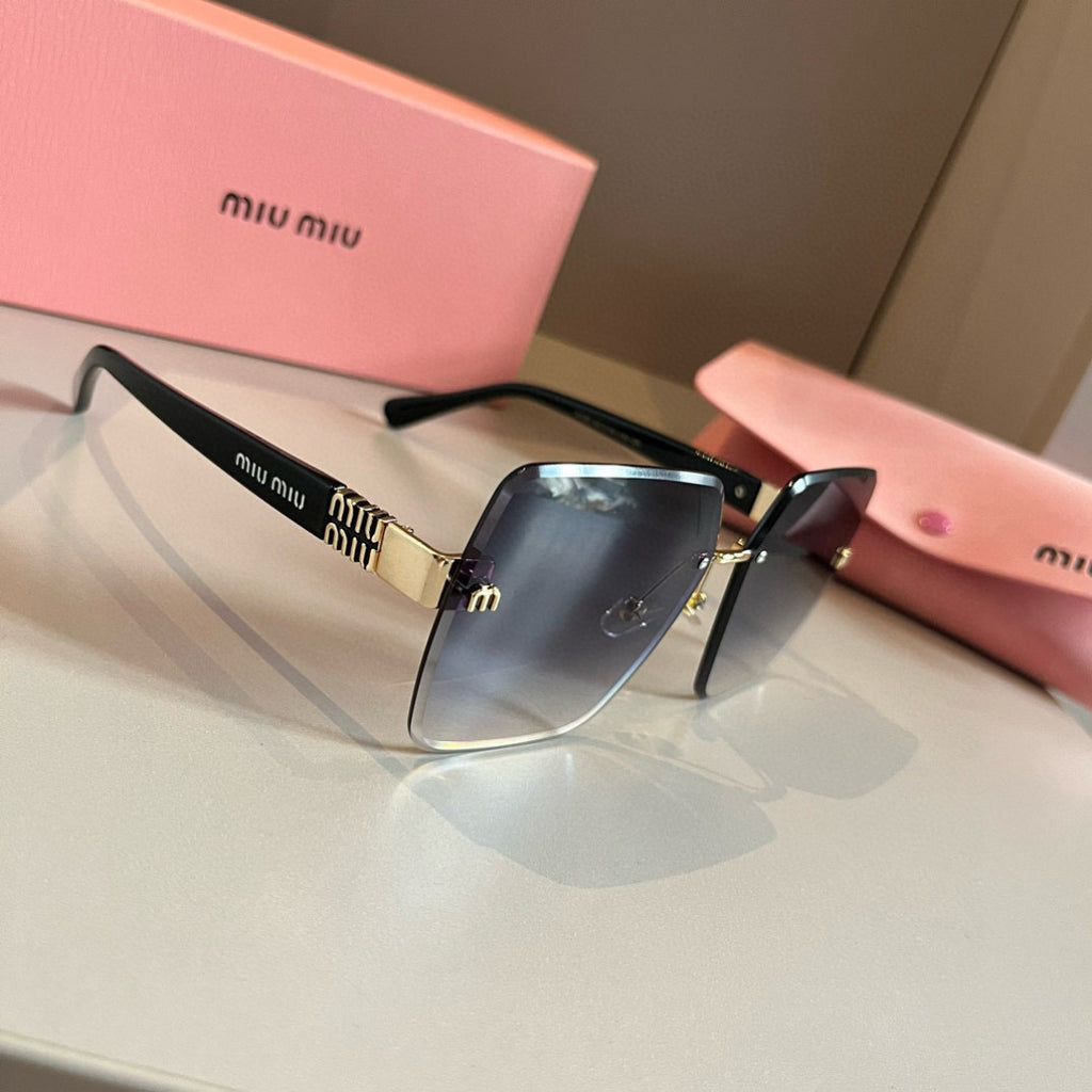 Miu Miu Lightweight Rimless Silver Lens Sunglasses for Women - 432647 - detail image 3