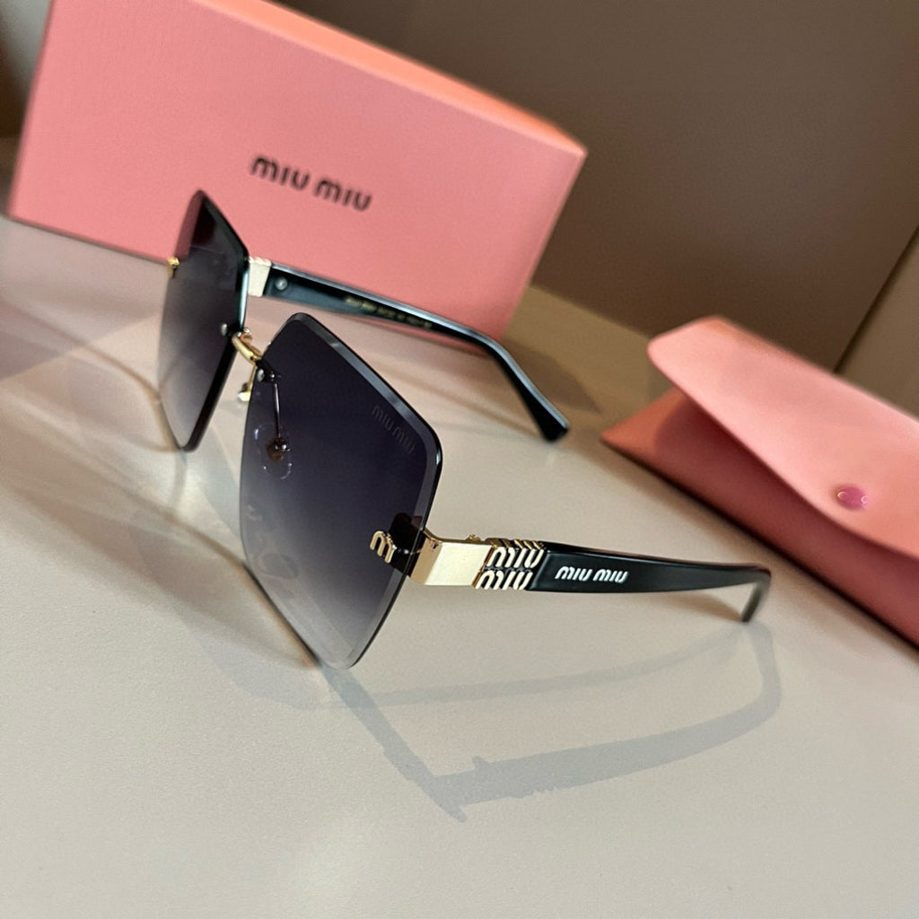 Miu Miu Lightweight Rimless Silver Lens Sunglasses for Women - 432647 - detail image 4