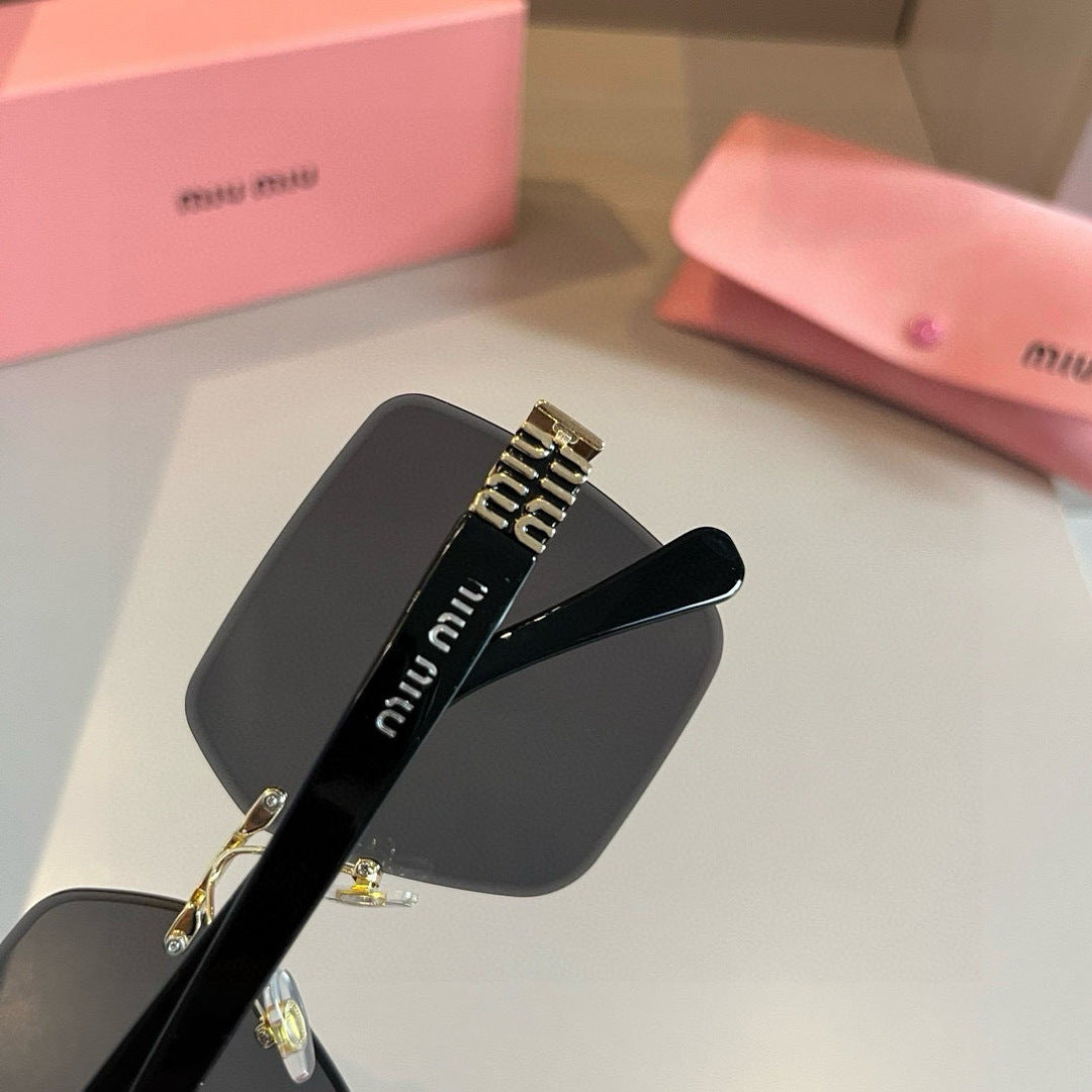 Miu Miu Lightweight Rimless Gold Lens Sunglasses for Women - 432649 - detail image 5