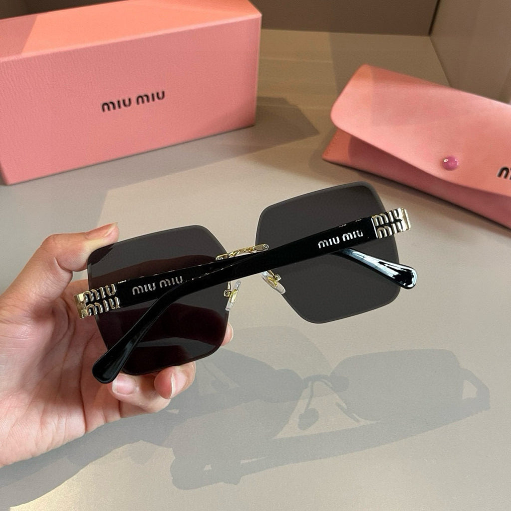 Miu Miu Lightweight Rimless Gold Lens Sunglasses for Women - 432649 - detail image 6