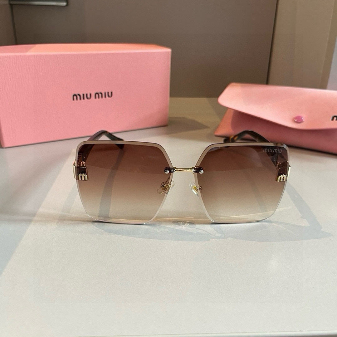 Miu Miu Lightweight Rimless Brown Lens Sunglasses for Women - 432650 - detail image 2