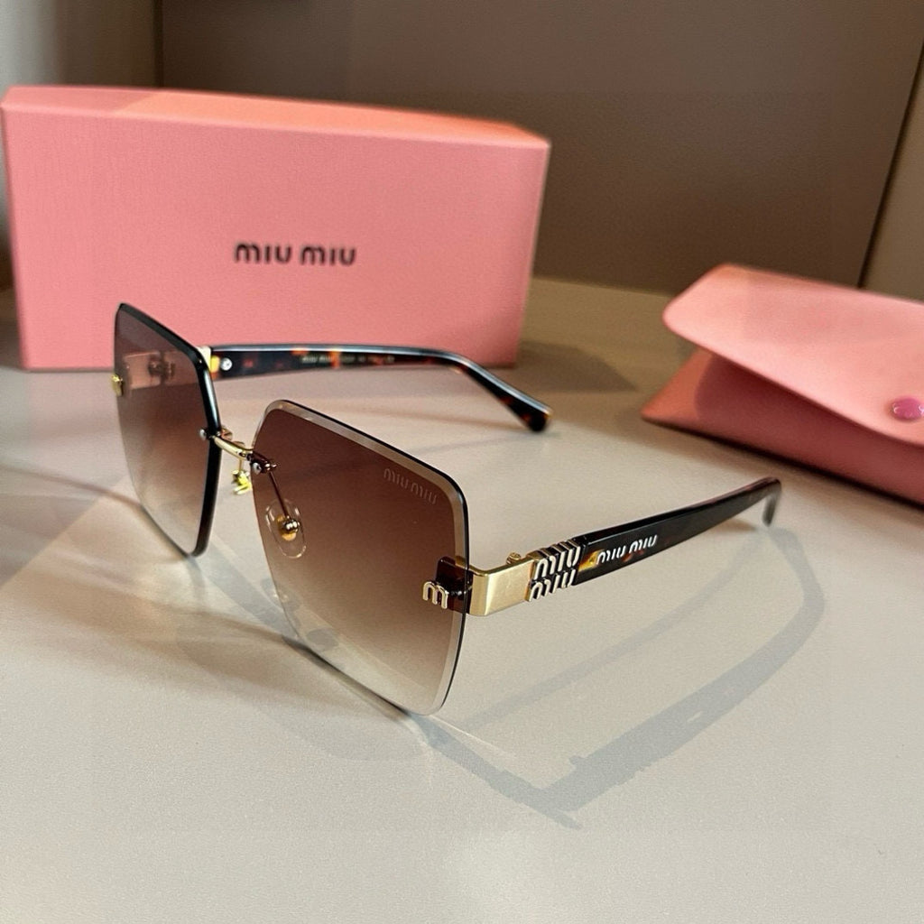 Miu Miu Lightweight Rimless Brown Lens Sunglasses for Women - 432650 - detail image 3