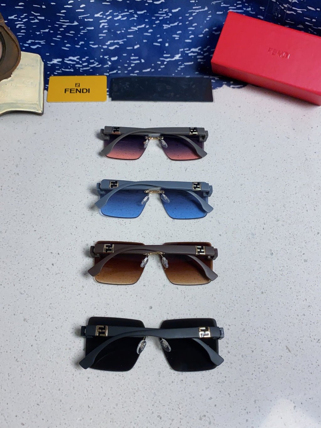 Fendi Lightweight Rimless Silver Lens Sunglasses for Women - detail image 11