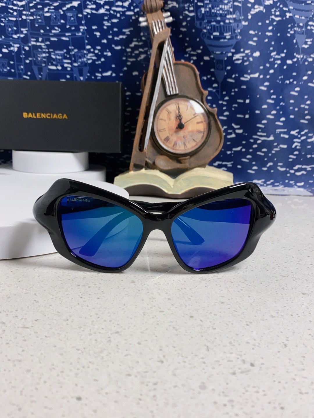 Balenciaga Oversized Blue Lens Sunglasses for Women - detail image 9