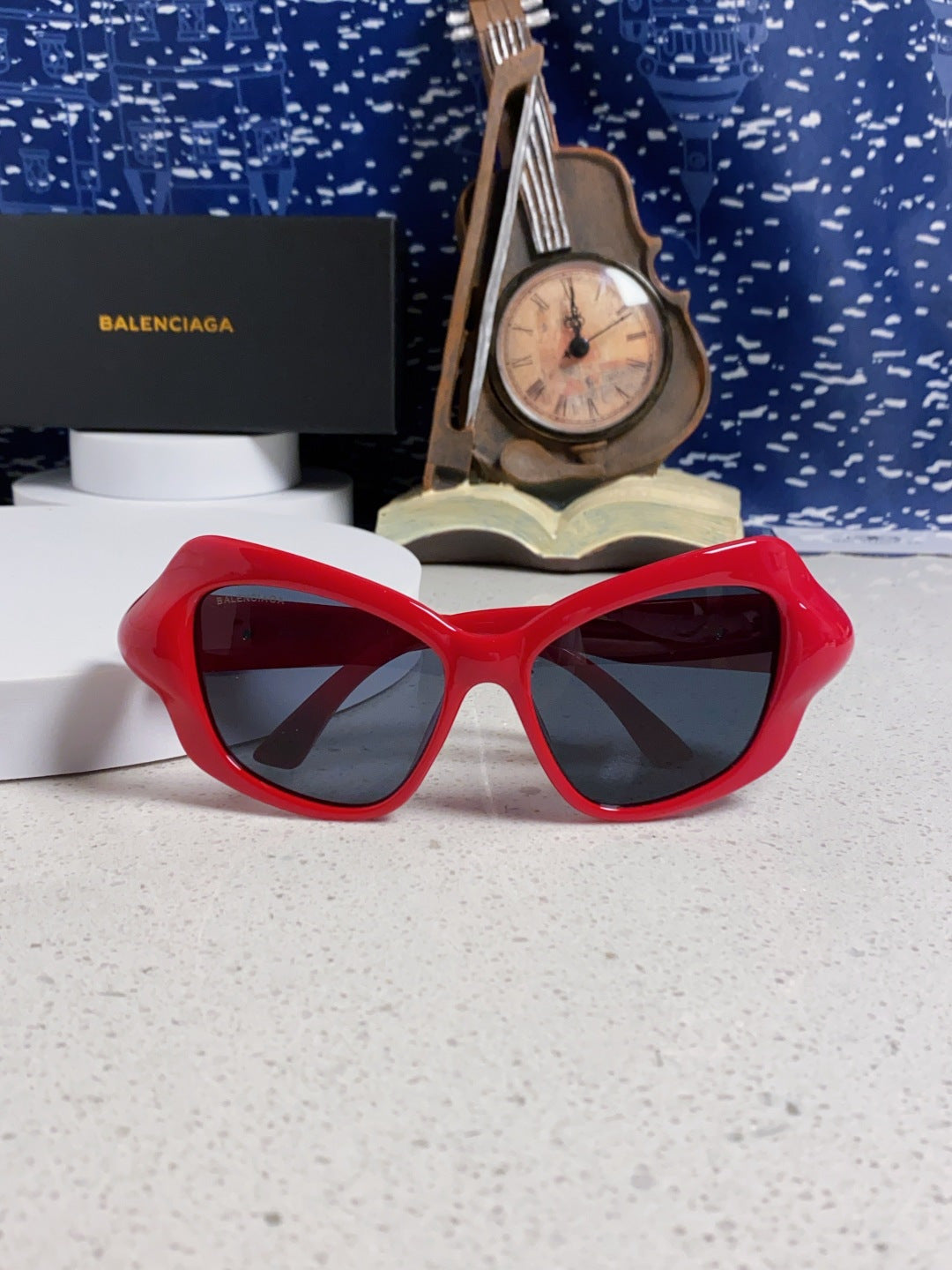 Balenciaga Oversized Red Lens Sunglasses for Women - detail image 9