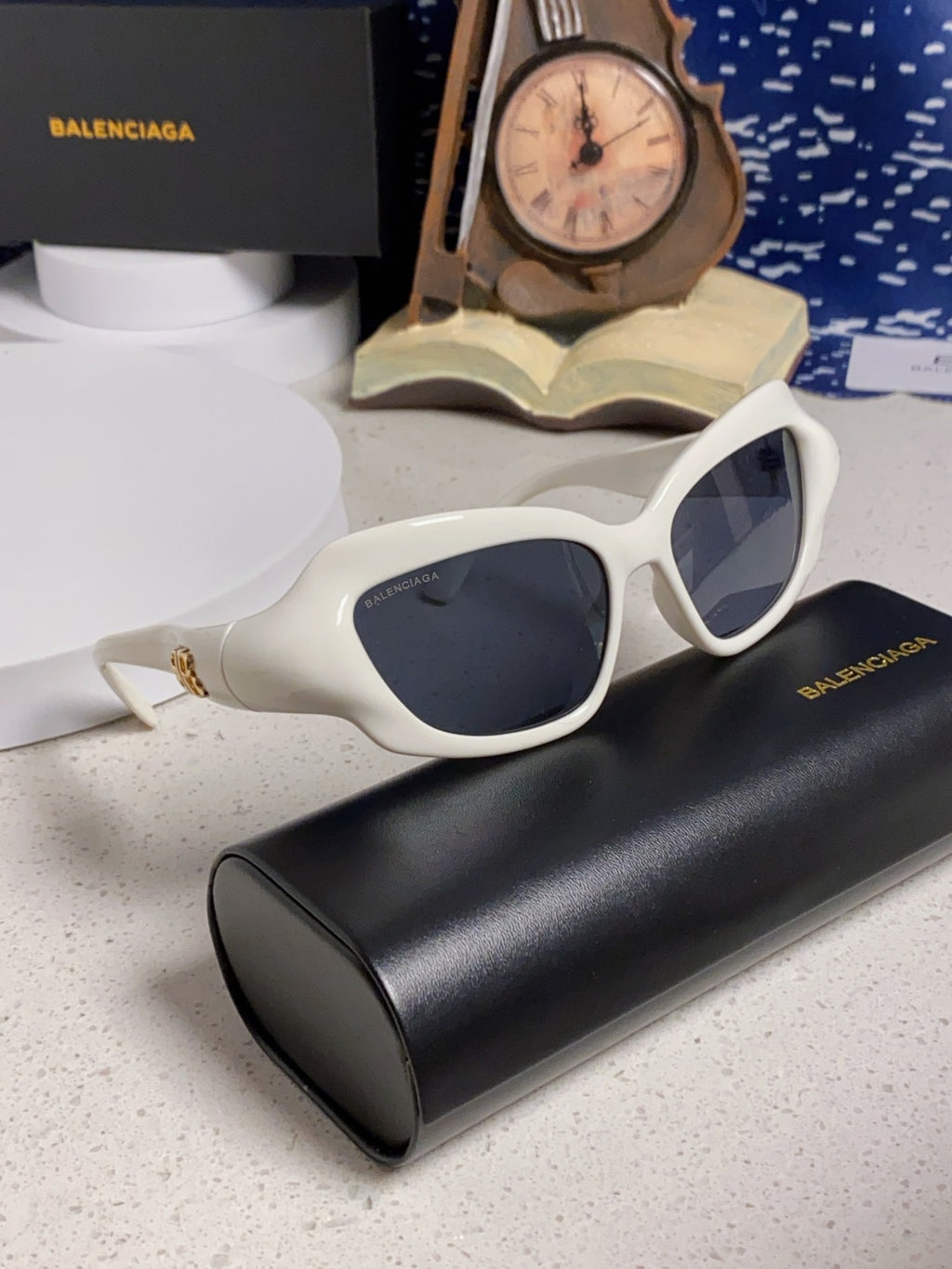 Balenciaga Oversized Silver Lens Sunglasses for Women - 432531 - detail image 10
