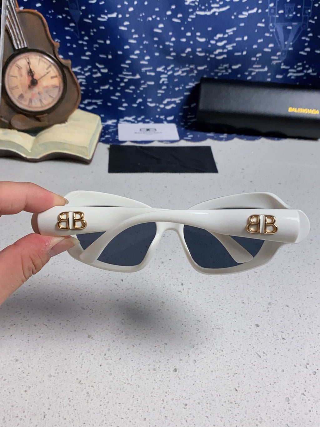 Balenciaga Oversized Silver Lens Sunglasses for Women - 358631 - detail image 5