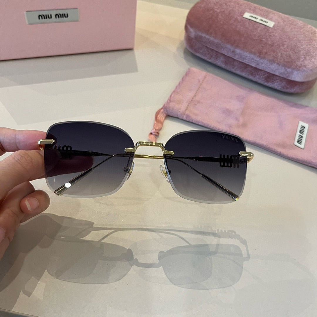 Miu Miu Lightweight Rimless Silver Lens Sunglasses for Women - 487706 - detail image 5